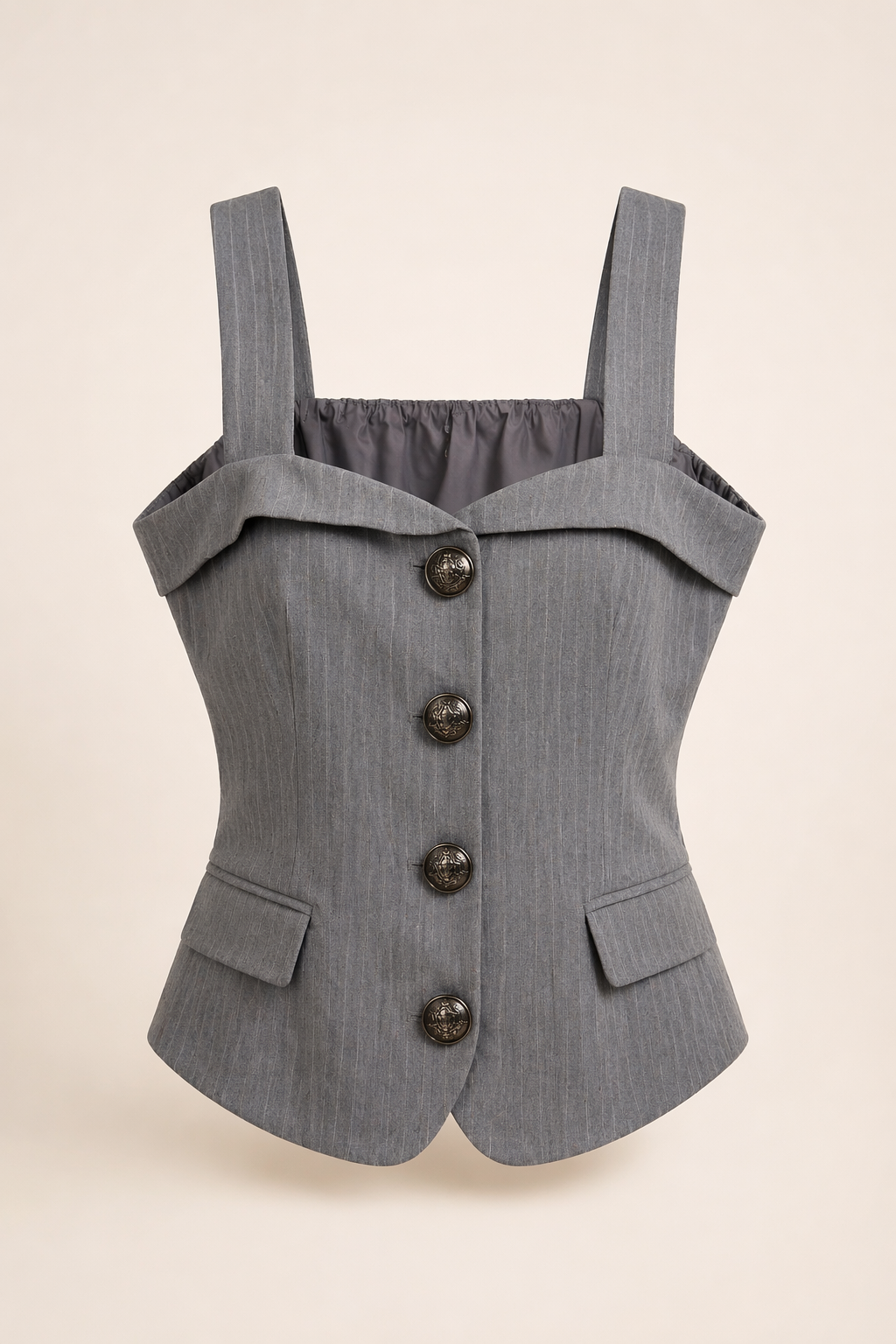 Charcoal Grey Tailored Vest Top