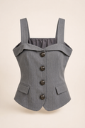 Charcoal Grey Tailored Vest Top