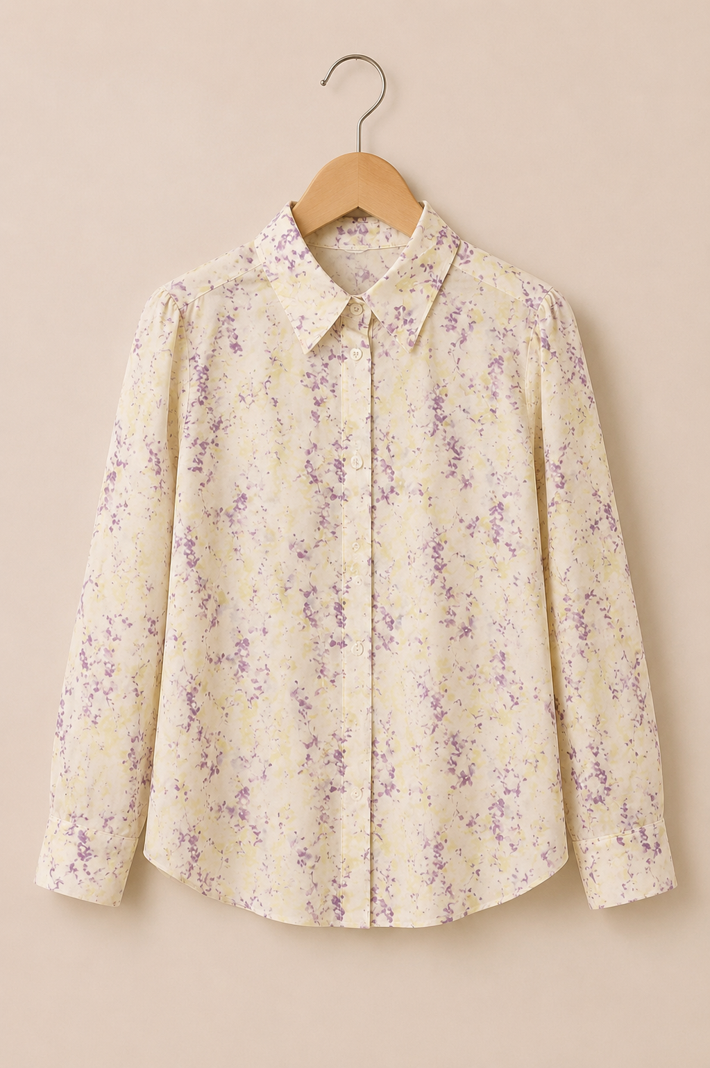 Lavender Floral Printed Relaxed Fit Shirt
