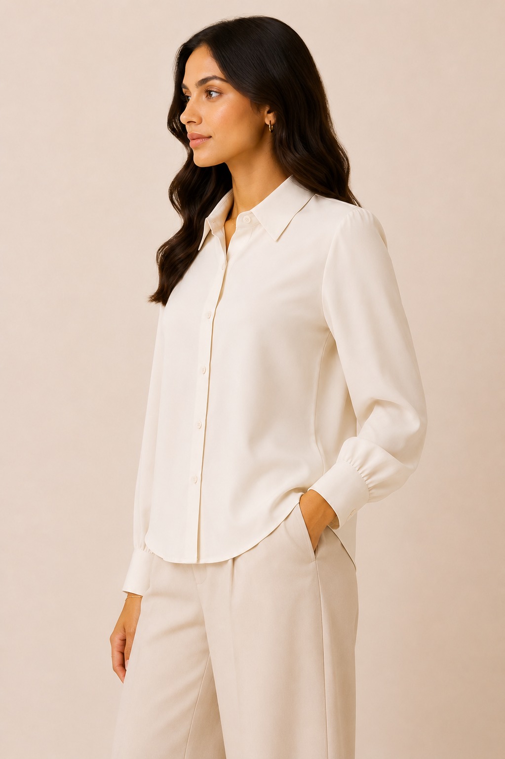 Classic Ivory Full Sleeve Relaxed Fit Shirt