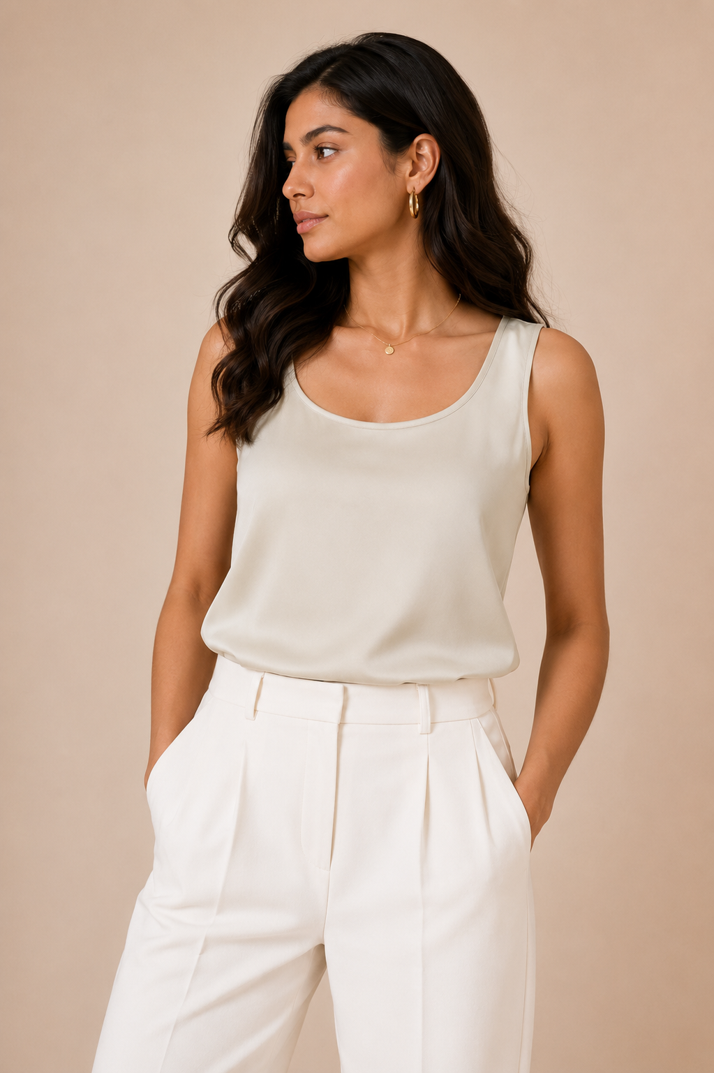Minimal Satin Cami Tank Top