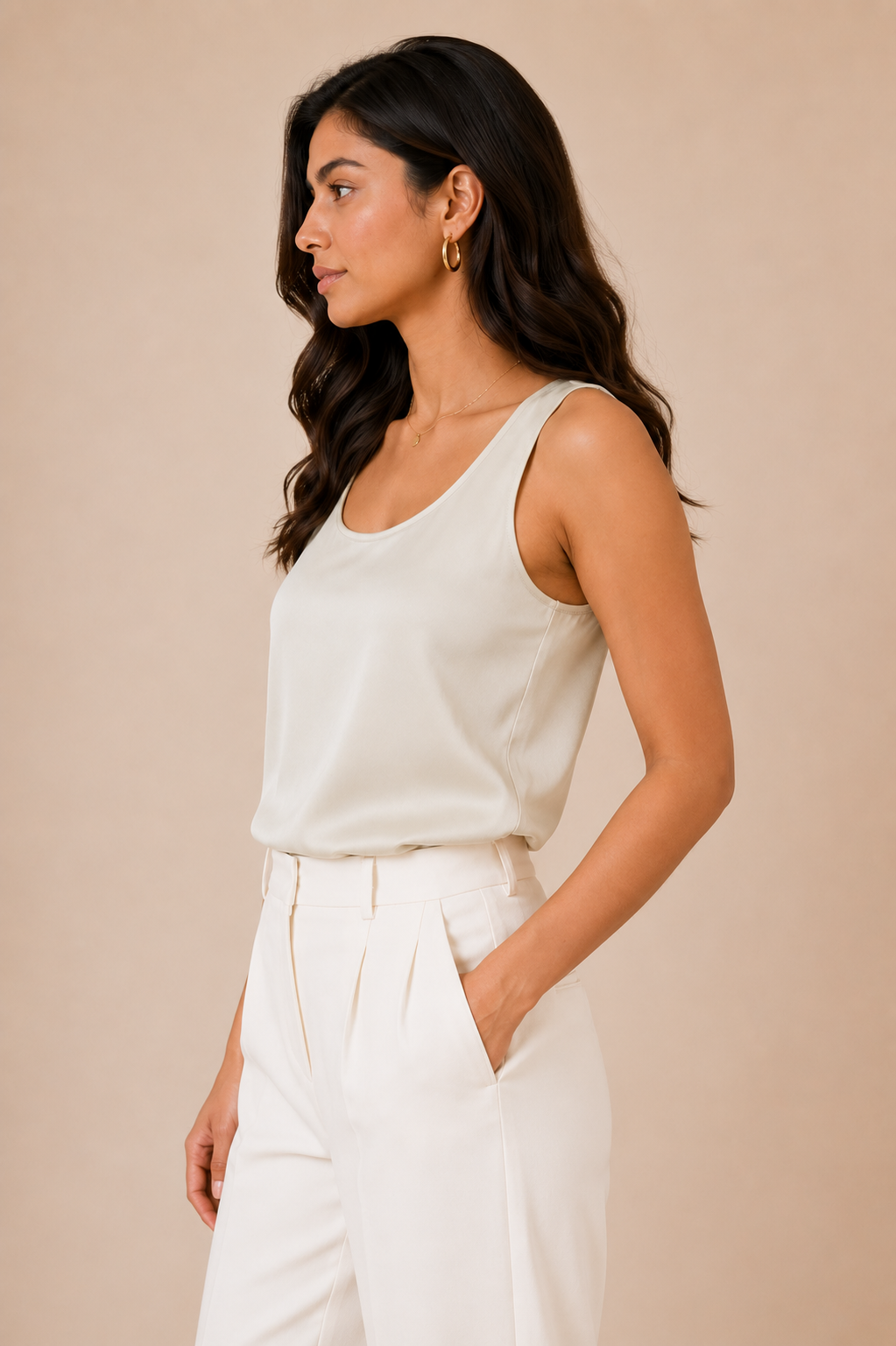 Minimal Satin Cami Tank Top