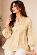 Vintage Paisley Luxe Balloon Sleeve Blouse