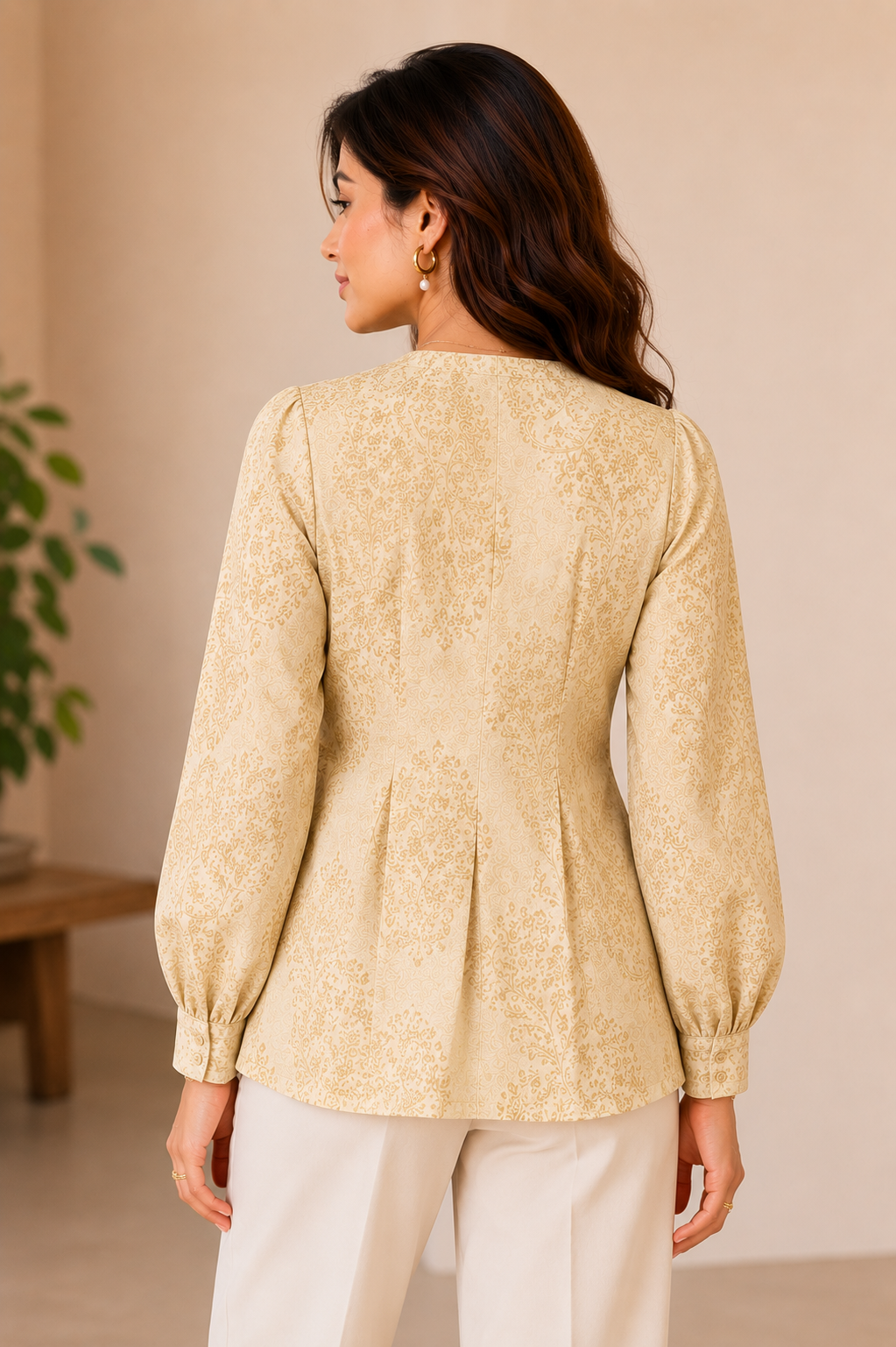 Vintage Paisley Luxe Balloon Sleeve Blouse