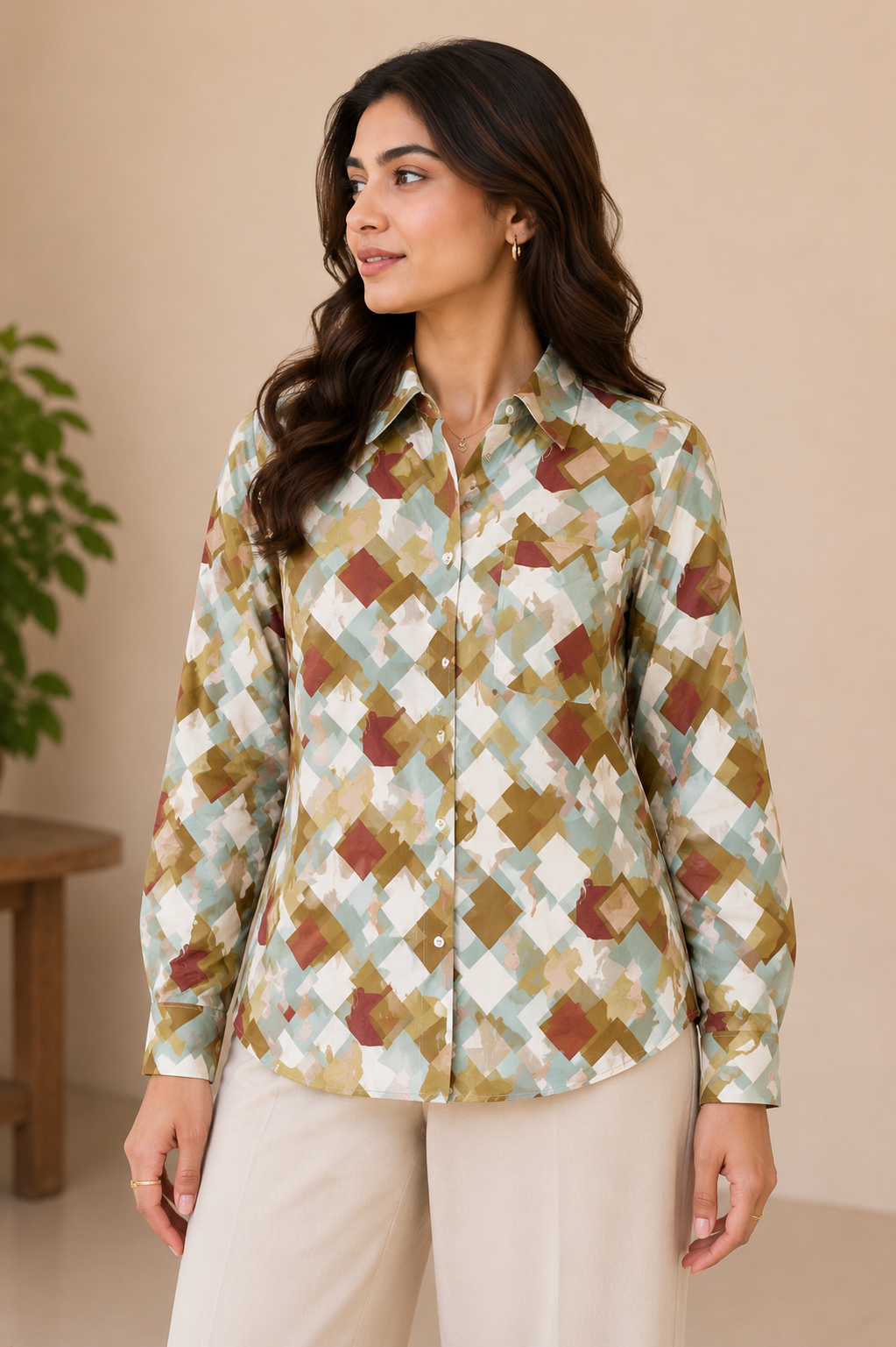Abstract Mosaic Premium Printed Shirt