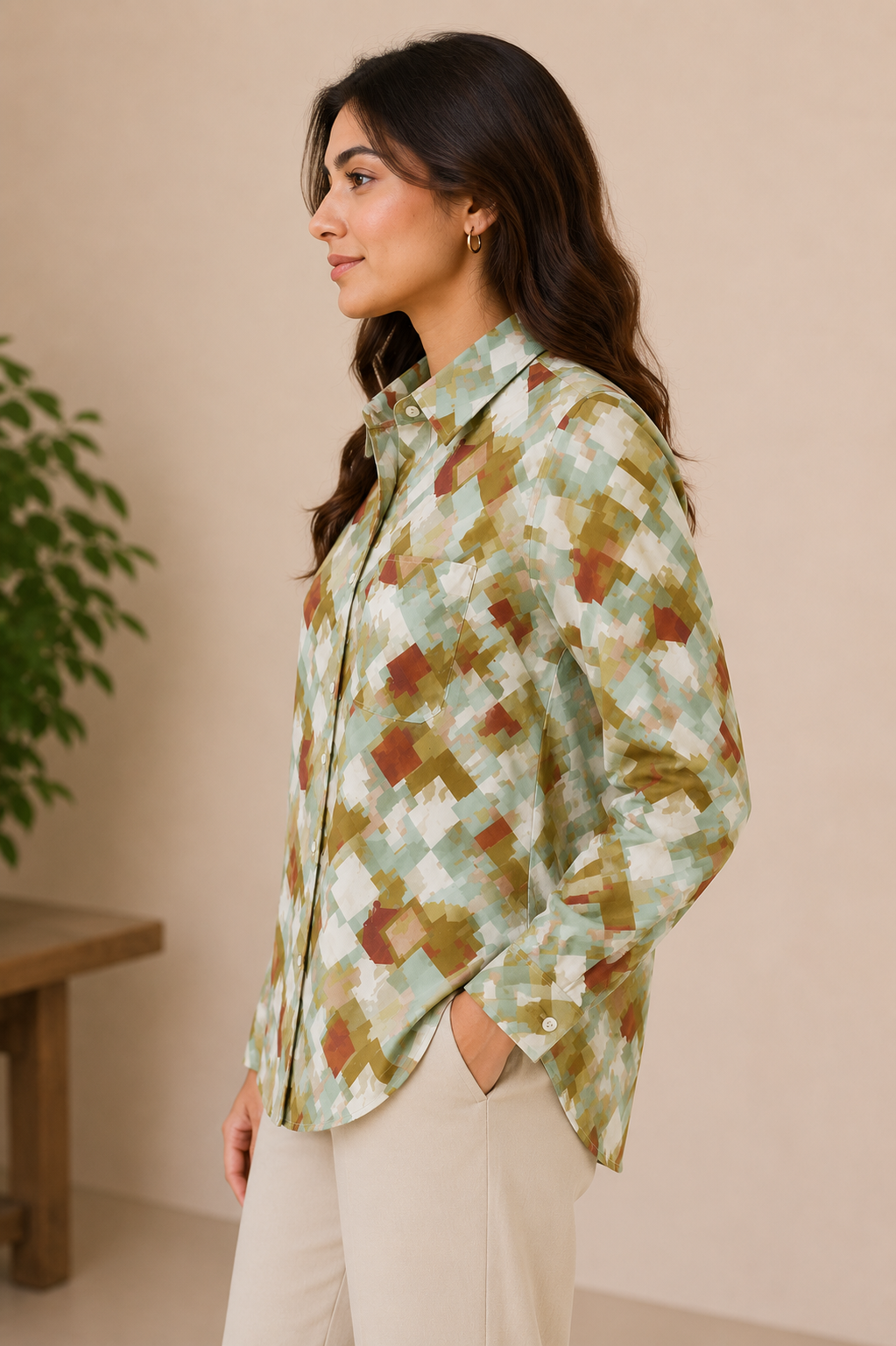 Abstract Mosaic Premium Printed Shirt