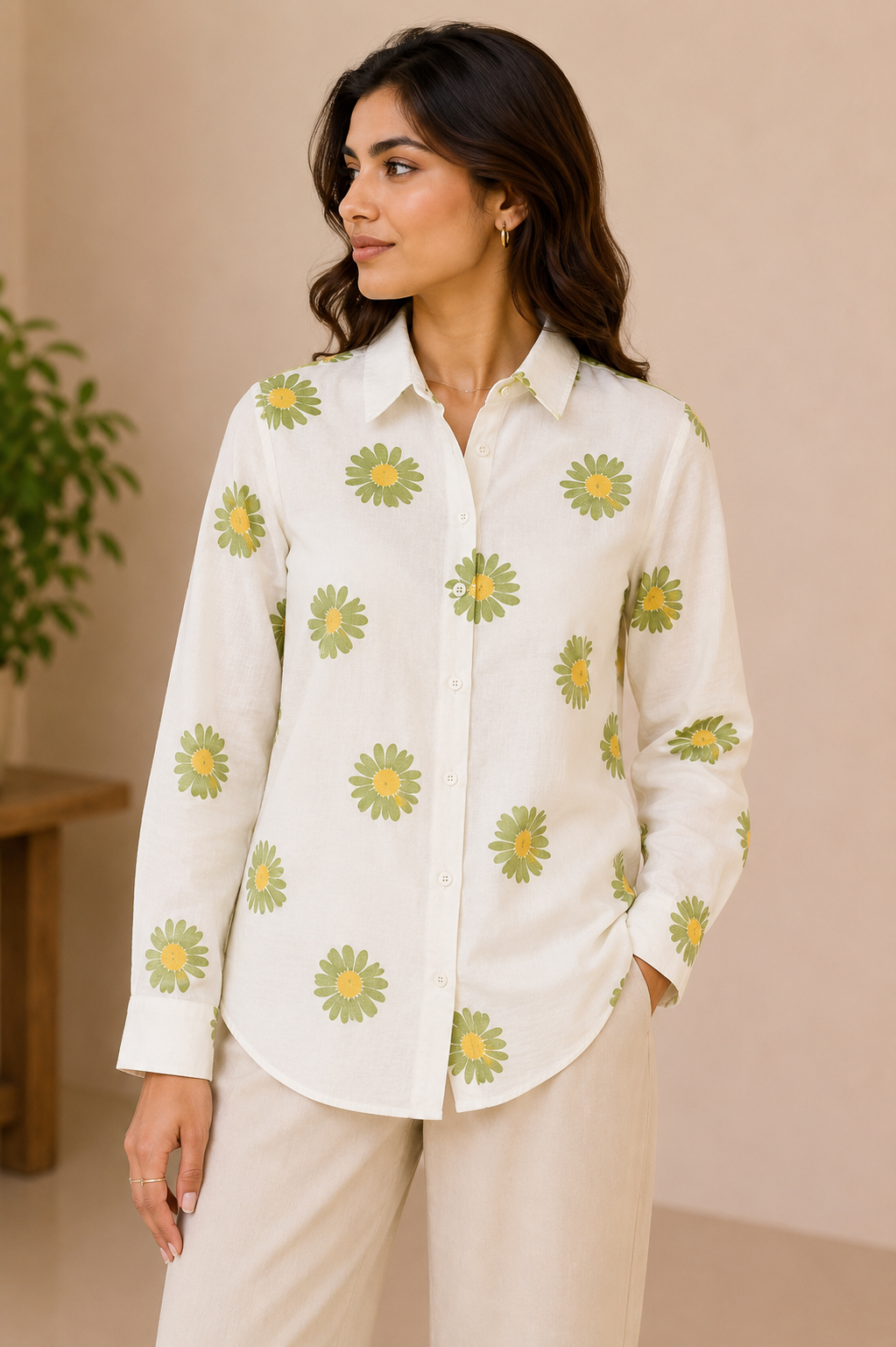 Daisy Bloom Floral Oversized Shirt