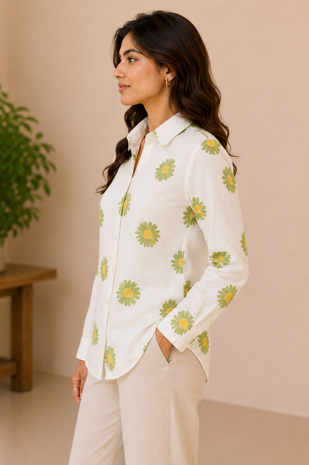 Daisy Bloom Floral Oversized Shirt