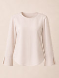 Nude Pearl Detail Statement Blouse