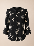 Black Floral Minimal Print Shirt