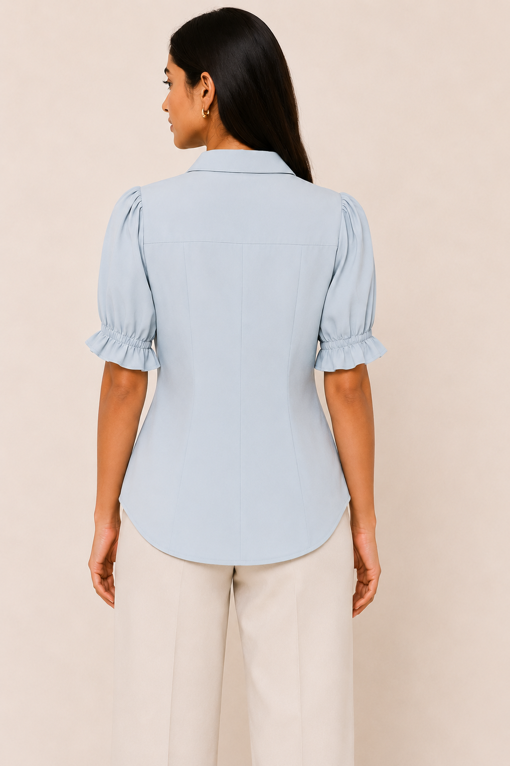 Powder Blue Puff Sleeve Top