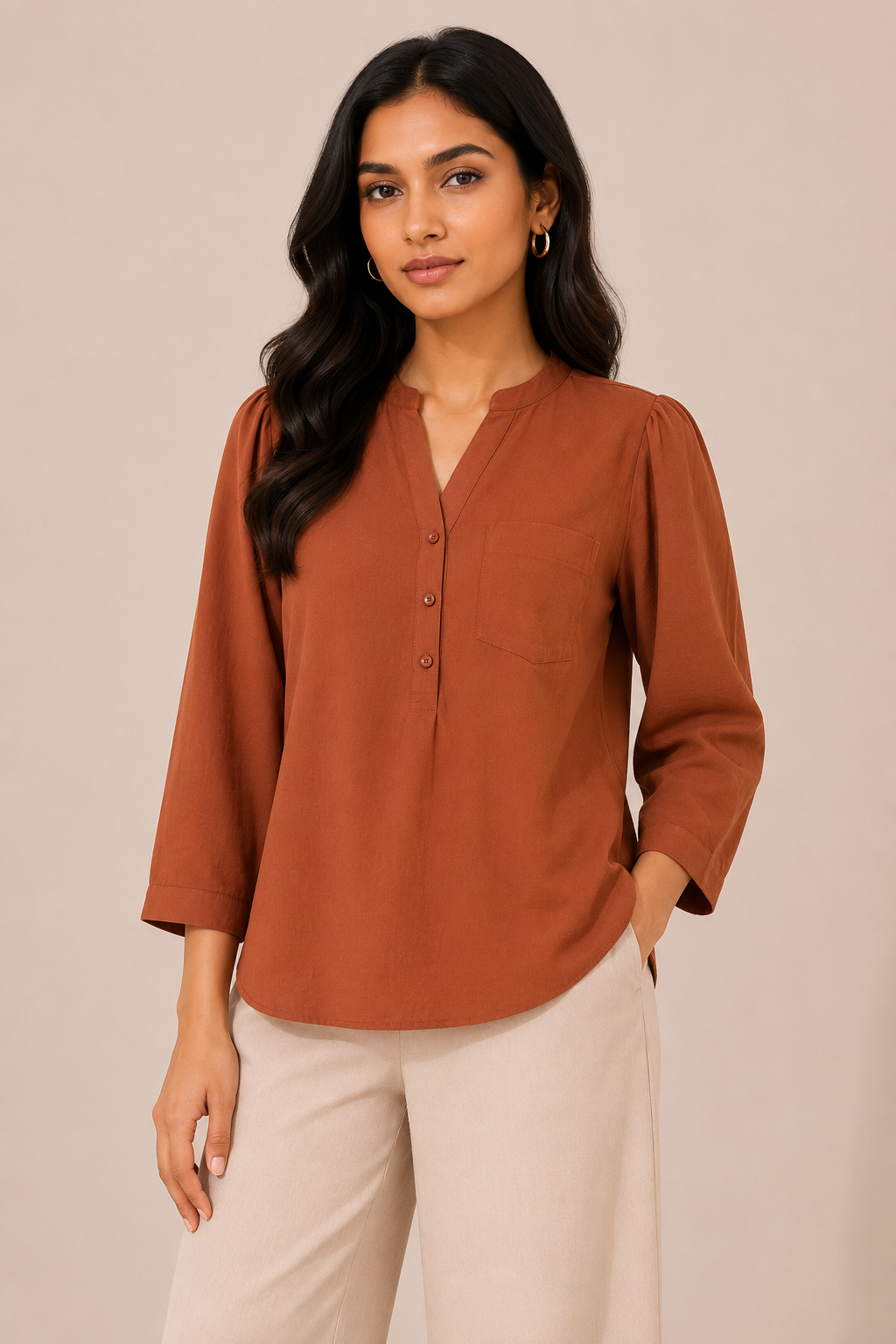 Rustic Cinnamon Minimal Everyday Top