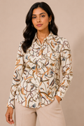 Luxe Chain Print Satin Shirt