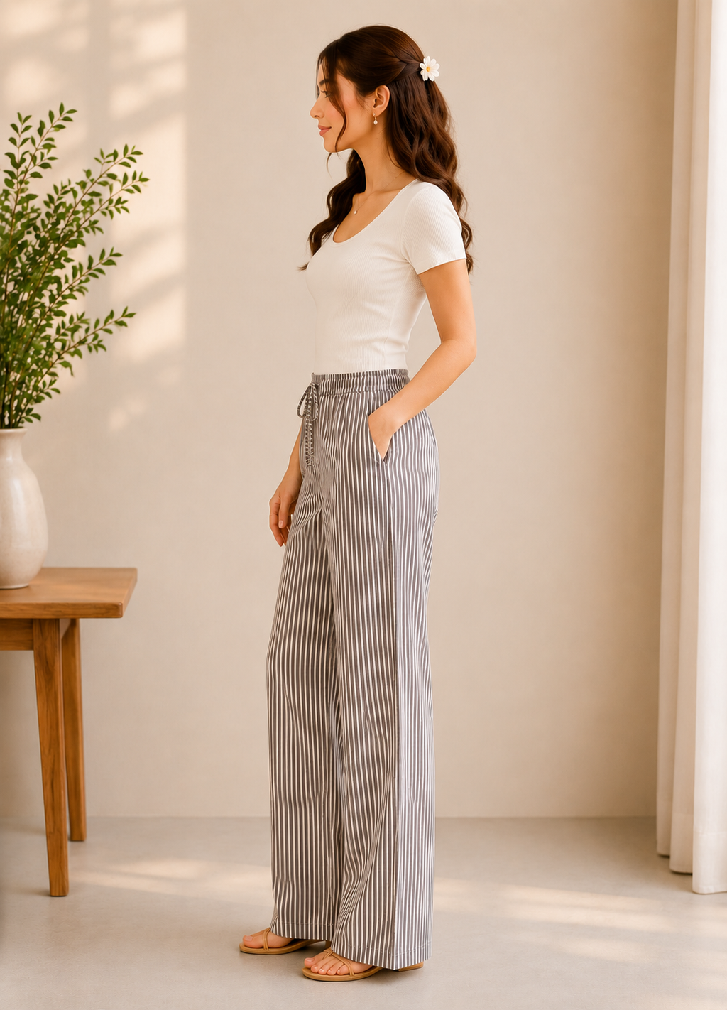 Vertical Stripe Lounge Pants