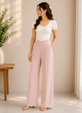 Blush Pink Wide-Leg Pants
