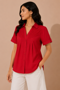 Scarlet Lace Panel Shirt
