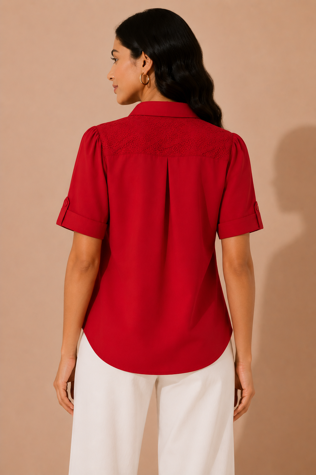 Scarlet Lace Panel Shirt