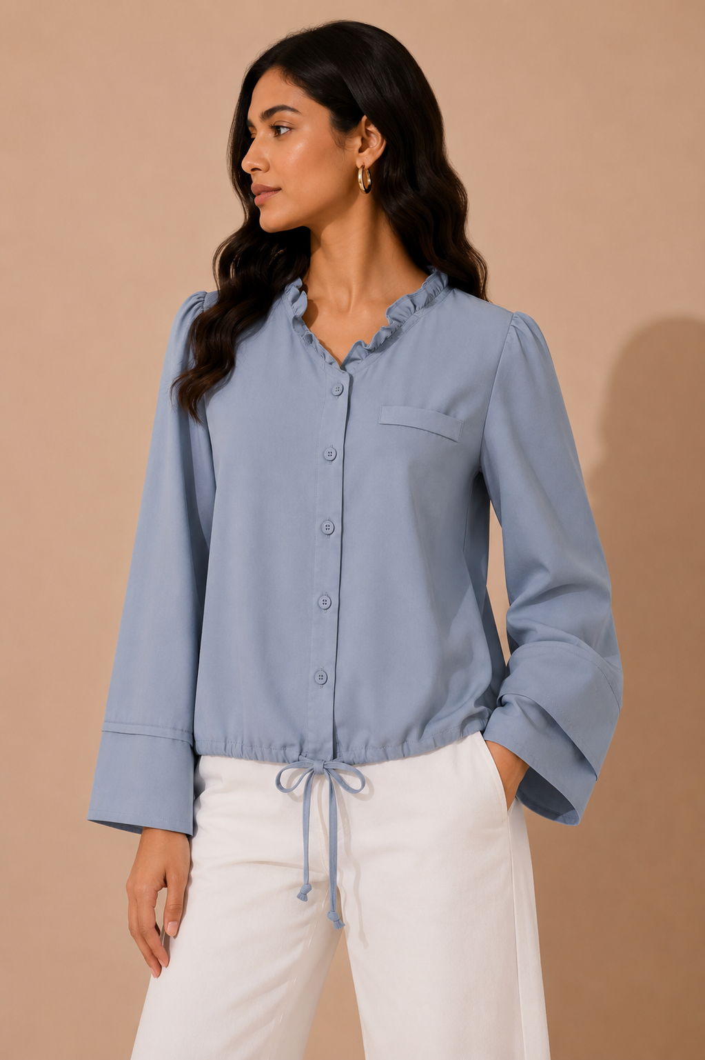 Powder Blue Minimal Blouse