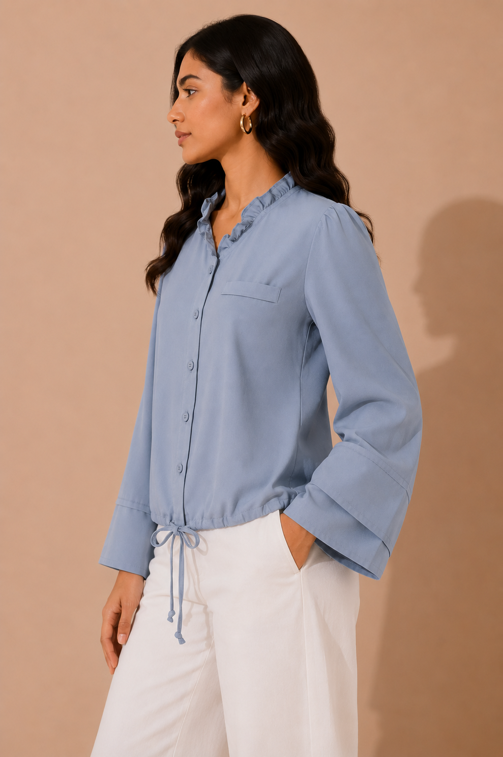 Powder Blue Minimal Blouse