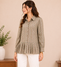Vintage Check Peplum Shirt