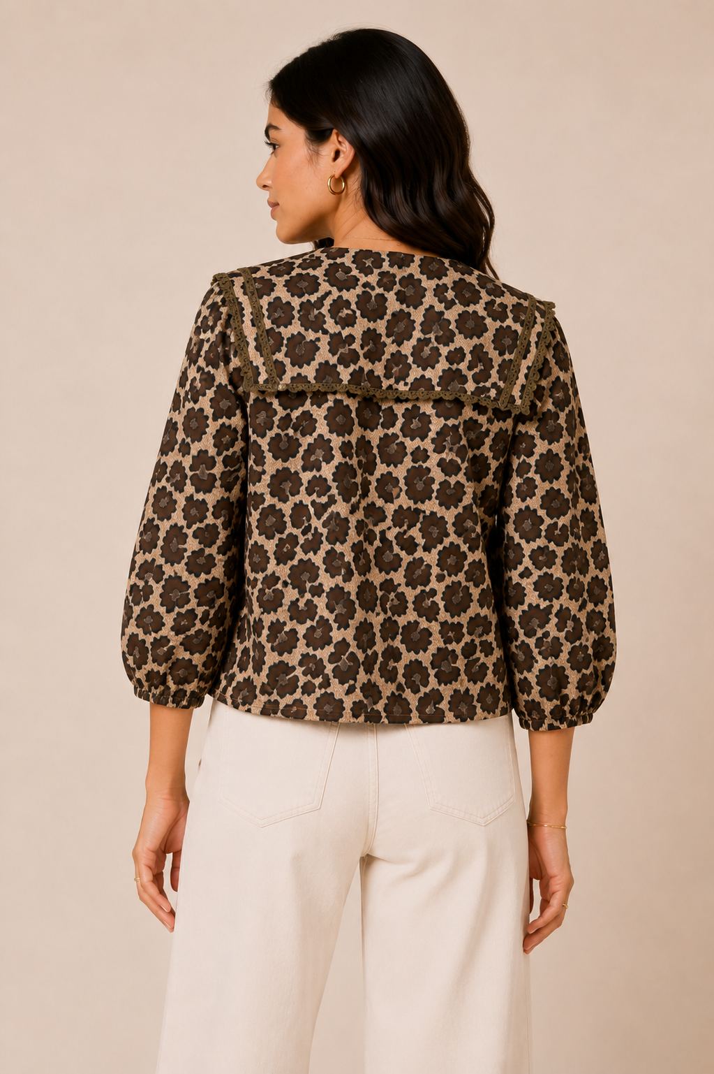 Wild Muse Leopard Collar Top