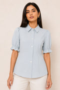 Powder Blue Puff Sleeve Top