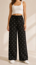 Black Bow Print Lounge Pants